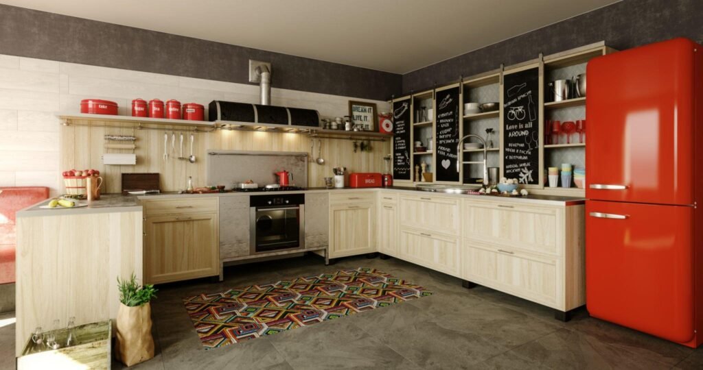 رنگ قرمز در دکوراسیون آشپزخانه