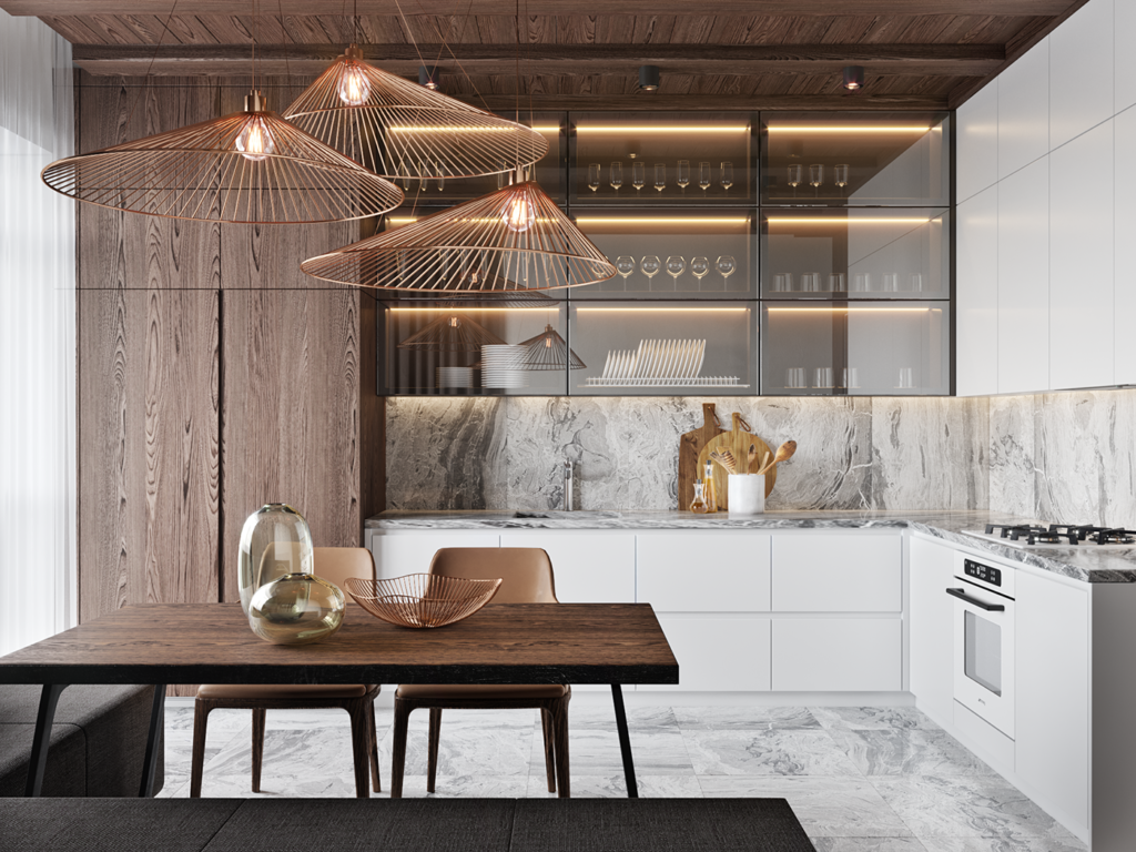 کابینت شیشه ای آشپزخانه