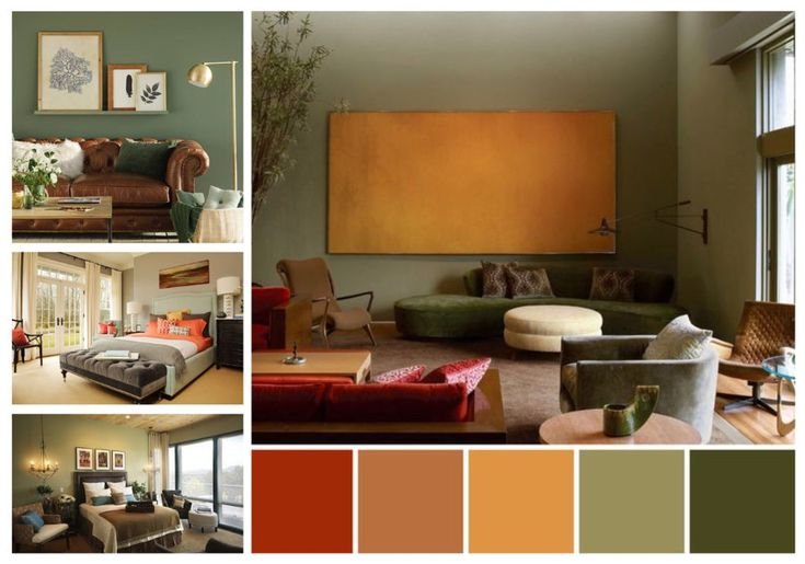 رنگ سبز با رنگ کهربایی