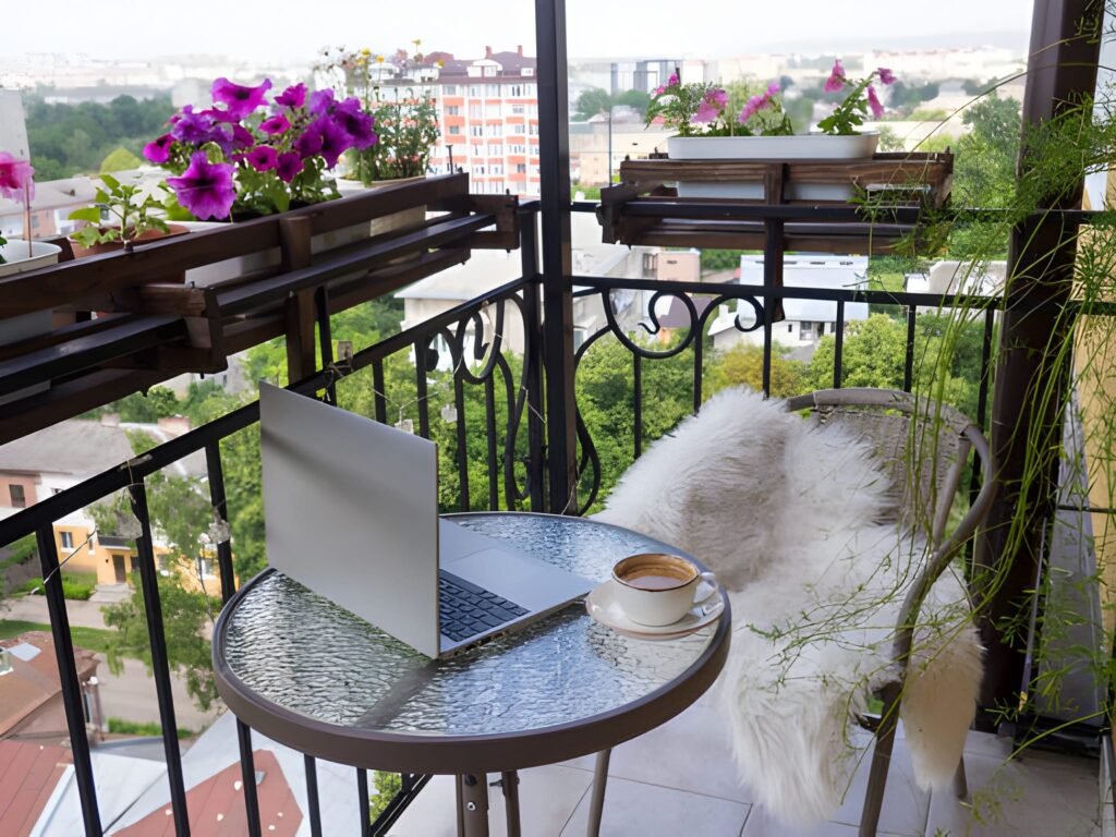 تبدیل فضای بالکن به کافه کوچک